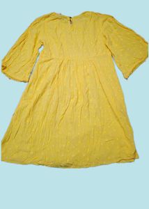 Yellow Embroidered Mini Dress