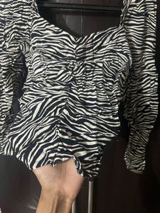 Zebra Print Long Sleeve Top- Dividend