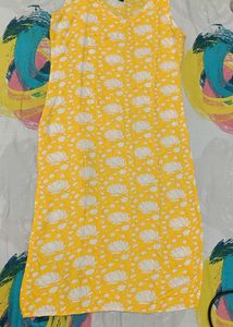 Floral Yellow Kurti