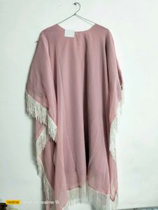 XXL size peach kaftan cord set