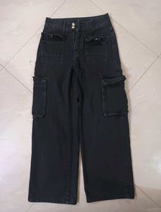 Black Cargo Jeans