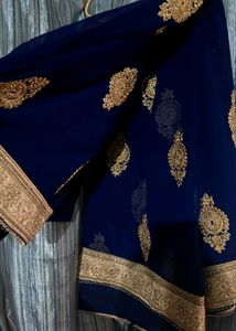 Elegant Navy Blue Saree