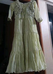 Elegant Green Dress with Jacket