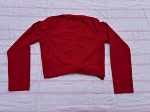 Red Tie Front Top