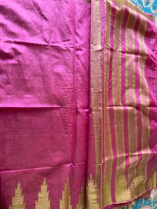 Pink Raw Silk Saree