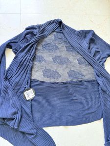 Blue Knit Cardigan