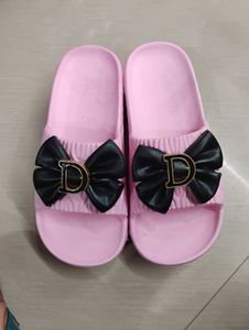 Cute Pink Bow Slides