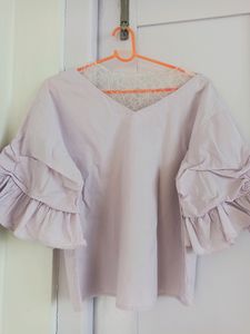 Lavender Ruffled Korean Style Top