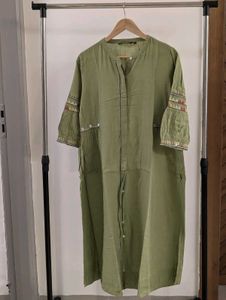 Olive Embroidered Dress