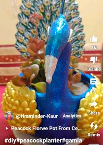 Hand Made Peacock Planter Pot