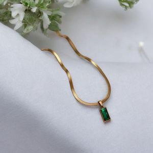 18 Carat Gold Plated Emerald Necklace