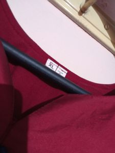 Soft Silk Maroon With Blue Long Maxi Dress