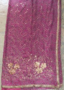 Purple Ethnic Bandhani Saree