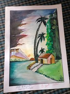 Hademade Water Painting Fir Home Decor