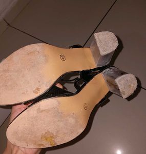 Black Transparent Heels
