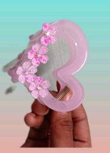 Pink Heart Floral Hair Claw Clip