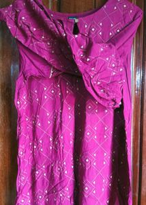 Maroon Embroidered Kurta Set