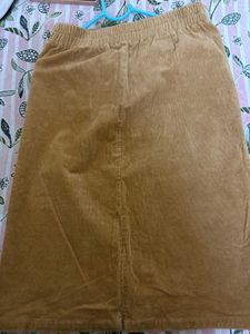 Corduroy A-Line Midi Skirt