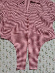 Red Gingham Bodysuit Top