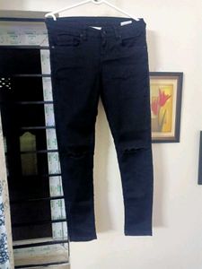Women's Black Torn Jeans