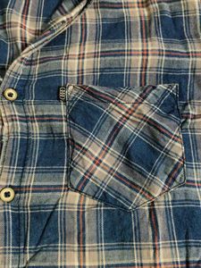 Blue Plaid Button-Down Shirt