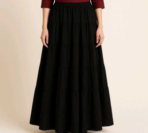 Elegant Black Tiered Skirt