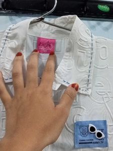 Cute Girls Clothing Set white shirt blue denim jea