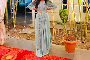 Elegant Mint Green Embroidered Kurti - XL