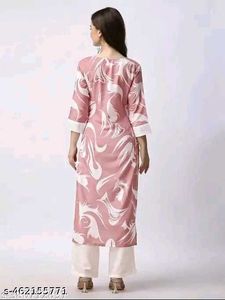 Elegant Pink Printed Kurta Set