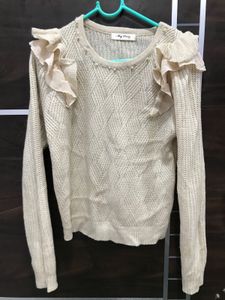 Off White Beads Sweater