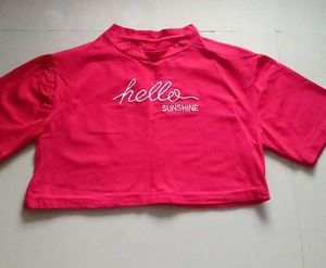 Red Fancy Crop Top