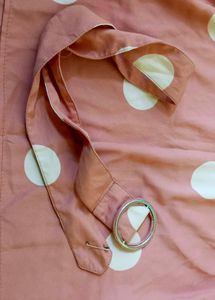 Pink Polka Dot Puff Sleeve Top