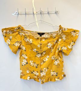 Pantaloons Mustard Button-Down Puff Sleeve To