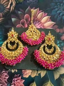 Earings maangtika set