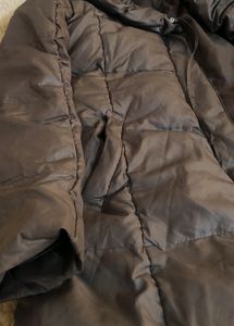 Metallic Feather Puffer Skirt Jacket