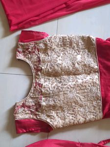 Red &amp; Gold Anarkali Suit