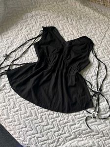 Black Tie-Strap Top