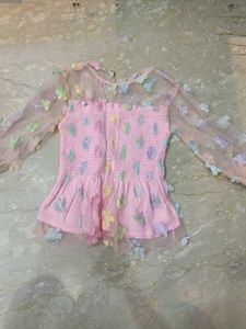 pink korean style bardot top