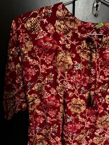 Maroon floral Kurti