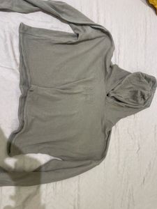 Ribbed Crop Hoodie