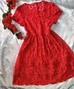 Bright Red Lacy Dress