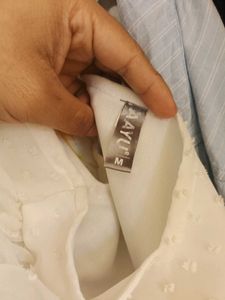 White Swiss Dot Ruffle Dress