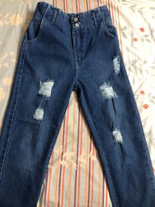 Mom Blue Jeans Fits Upto Waist 30 inches