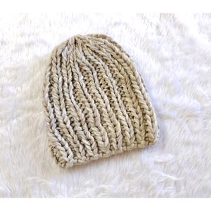 Netural Tones Knitted look crochet 🧶 Beanie