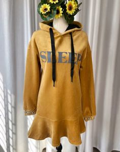 Korean Velvet Hoodie Dress