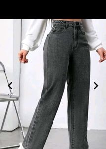 Stylish Grey Straight Leg Jeans