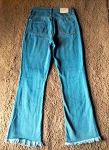 Frayed Hem Flare Jeans