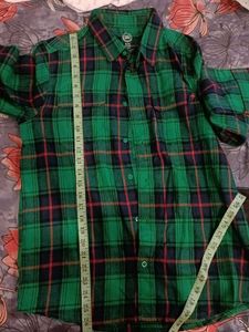Wonder Nation Green Plaid Flannel Shirt