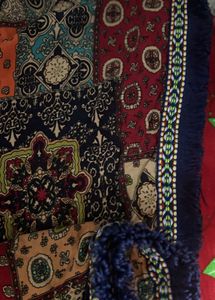 Patterned kaftan kurta with Fringe
