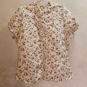 Floral Button-Up Blouse